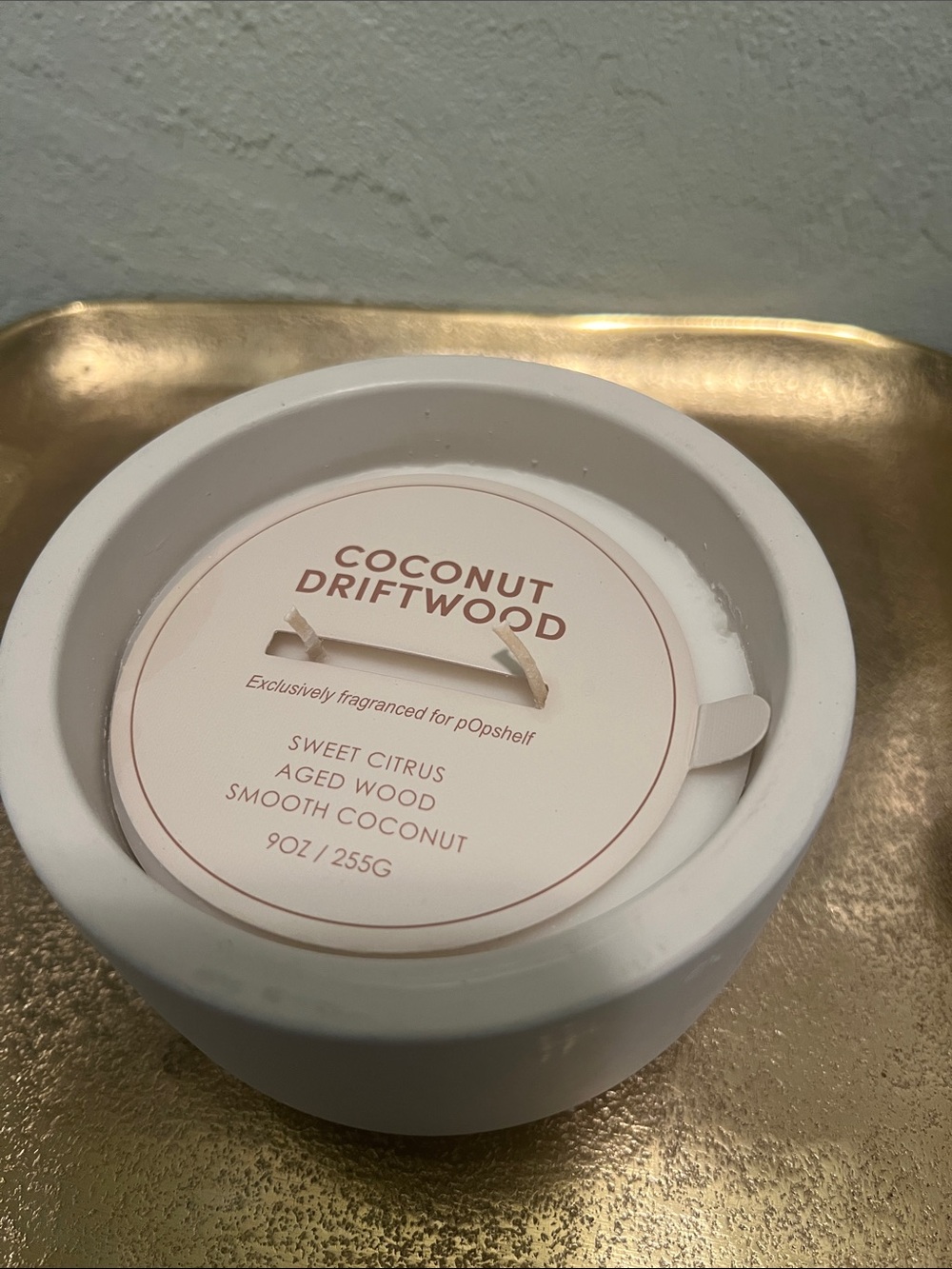 #2085**90Z/255G”3X5”Coconut Driftwood Scented Candle - White
